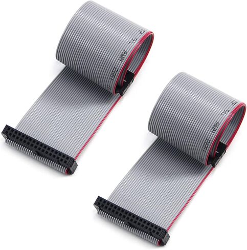 Fielect 2pcs IDC 34 Pin Connector Gray Wire Flat Ribbon Cable Connector Length 30cm 2.54mm Pitch in Saudi Arabia