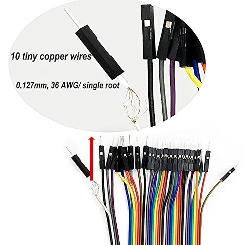 Gikfun 120pcs Breadboard Jumper Cable 40Pin Multicolored Wires 20cm for Arduino Dupont Connector Electronics DIY Kit EK8403 in Saudi Arabia