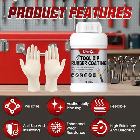 10.5 Oz 10.5 Oz Rubber Dip for Tools, Liquid Rubber dip, Tool Handle Dip Coating Wear-Resistant and Non-Slip Easily Peelable for Tools DIY Craft Temporary Protection, Grey in Kuwait