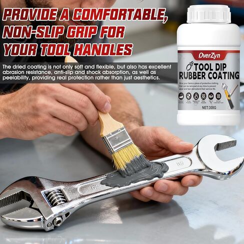 10.5 Oz 10.5 Oz Rubber Dip for Tools, Liquid Rubber dip, Tool Handle Dip Coating Wear-Resistant and Non-Slip Easily Peelable for Tools DIY Craft Temporary Protection, Grey in Kuwait