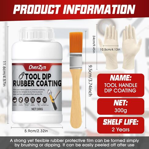 10.5 Oz 10.5 Oz Rubber Dip for Tools, Liquid Rubber dip, Tool Handle Dip Coating Wear-Resistant and Non-Slip Easily Peelable for Tools DIY Craft Temporary Protection, Grey in Kuwait