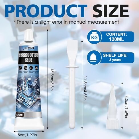 JAOJAO Conductive Glue, Conductive Glue for Electronics Electrically Conductive Adhesive Conductive Performance After Curing Strong Adhesion for Connecting Shielding Fixing Circuits, 120ml in Kuwait
