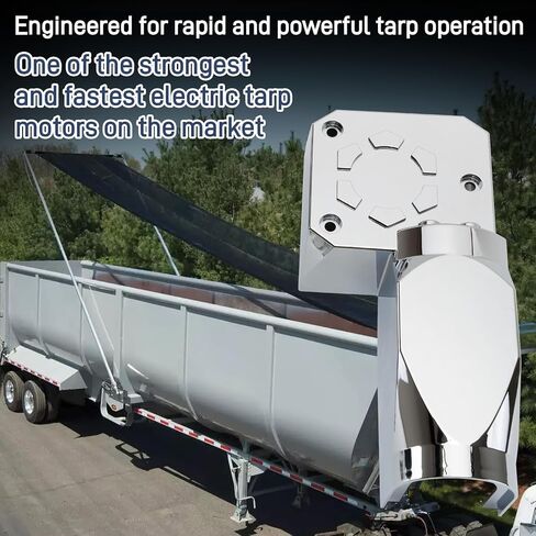 600W Universal 12V Electric Tarp System Motor for Dump Truck 1.5HP 50:1 Trailer Tarp Motor with Chrome Cover in Saudi Arabia