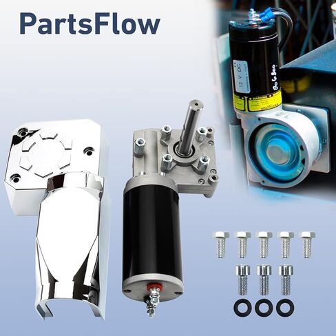 600W Universal 12V Electric Tarp System Motor for Dump Truck 1.5HP 50:1 Trailer Tarp Motor with Chrome Cover in Saudi Arabia