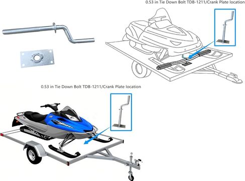 Replace TDB-1211 tie-Down Bolt CRP-1212 Crank Plate Fits Snowmobile Trailer Tie Down Bolt TDB-1210 tie-Down Bar in Kuwait