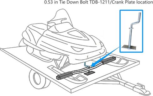 Replace TDB-1211 tie-Down Bolt CRP-1212 Crank Plate Fits Snowmobile Trailer Tie Down Bolt TDB-1210 tie-Down Bar in Kuwait