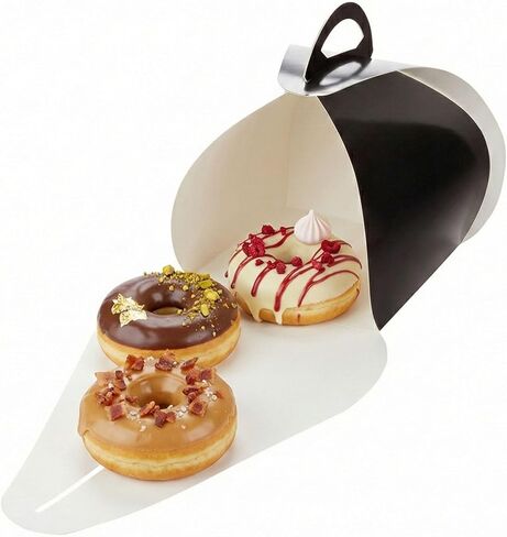 صناديق كعكة Ingenero مقاس 7.8 بوصة بمقابض من Restaurantware، 100 صندوق غداء بمقبض مدمج - بطانة مقاومة للدهون، للحلويات أو الوجبات، صناديق ورق كرافت، سهلة الحمل، قابلة لإعادة التدوير in Kuwait