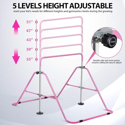 نوفا اللوازم الطبية شريط الجمباز للأطفال ارتفاع قابل للتعديل تدريب جونيور كيب بار للمنزل للطي الجمباز القضبان الأفقية معدات تدريب الجمباز للمنزل وصالة الألعاب الرياضية in Kuwait