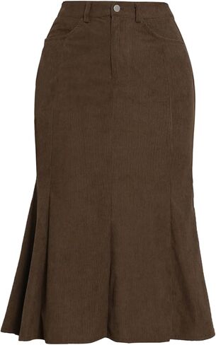 Allegra K Corduroy Skirt for Women Fall High Waist Casual Work Bodycon Midi Mermaid Skirts in Saudi Arabia