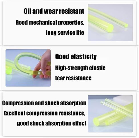 Rubber Rod Semi-Transparent Polyurethane Solid Rod Used for Mechanical DIY Industrial Metallurgy, Length 500mm,6mm×500mm in Saudi Arabia