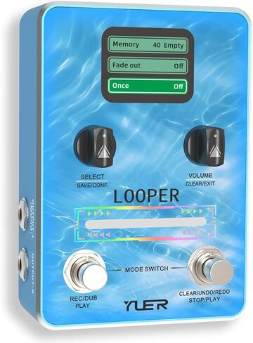 دواسة جيتار Yuer Looper 40 فتحة و160 دقيقة وقت تكرار غير محدود، تسجيل، تراجع/إعادة، إيقاف ومسح للجيتار الكهربائي/الجهير/دواسة حلقة الجيتار الصوتية in Kuwait