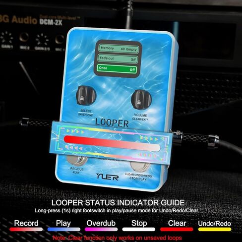دواسة جيتار Yuer Looper 40 فتحة و160 دقيقة وقت تكرار غير محدود، تسجيل، تراجع/إعادة، إيقاف ومسح للجيتار الكهربائي/الجهير/دواسة حلقة الجيتار الصوتية in Kuwait