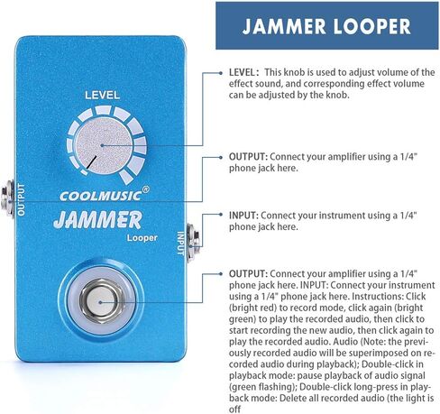 Coolmusic Jammer Looper Effects Pedals 10 Minutes of Looping Unlimited Overdubs in Kuwait