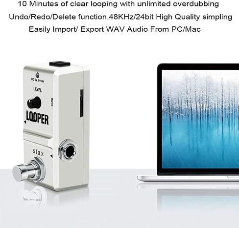 Stax 1GB SD Card Loop Station Pedal - دواسة جيتار Looper مع تسجيل 10 دقائق، عدد غير محدود من Overdubs، تجاوز حقيقي. in Kuwait
