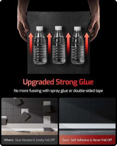 Acoustic Panels 12 pack Pyramid Self-Adhesive Upgrade,2"X12"X12" Sound Proof Foam Panels for Walls Quickly-Expand,Acoustic Wall Panels High Density Sound Absorbing for Gaming&Studio Decor,Black in Saudi Arabia