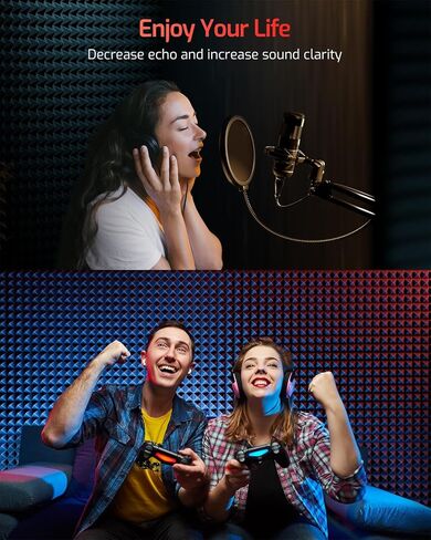 Acoustic Panels 12 pack Pyramid Self-Adhesive Upgrade,2"X12"X12" Sound Proof Foam Panels for Walls Quickly-Expand,Acoustic Wall Panels High Density Sound Absorbing for Gaming&Studio Decor,Black in Saudi Arabia