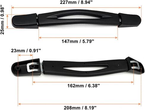 2 Pack Luggage Replacement Handles 8.94" x 0.98" – Suitcase Repair Grip, Universal Pull Handles for Suitcases, Travel Bags, Toolboxes, Black in Saudi Arabia