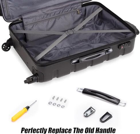 2Pcs Luggage Handle Replacement 9.06" x 0.98"（230mm x 25mm） Black Plastic Pull Suitcase Handle in Saudi Arabia