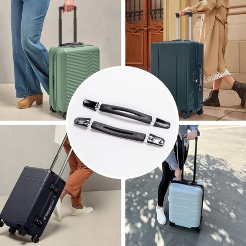 2Pcs Luggage Handle Replacement 9.06" x 0.98"（230mm x 25mm） Black Plastic Pull Suitcase Handle in Saudi Arabia