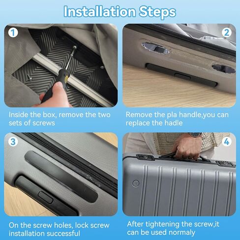 2PCS Luggage Handle, 7.8in Plastic Suitcase Handle Replacement Strap Grip Replacement for Suitcase Case, Black in Saudi Arabia