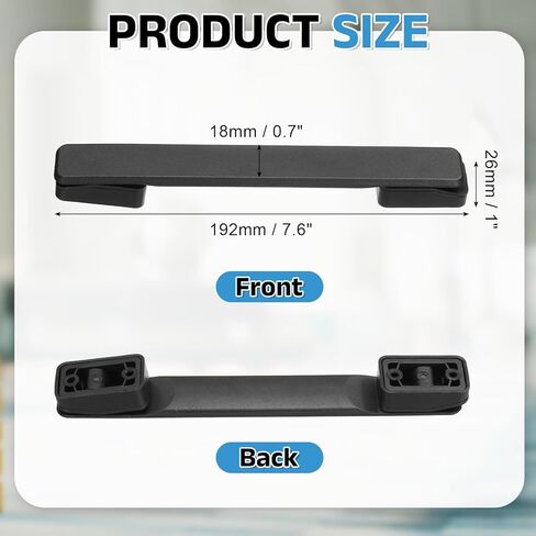 PATIKIL 7.56 Inch Luggage Handle Replacement, Plastic Pull Handle Grip with 4 Screws for Luggage Toolbox Storage Box Case Repair - 5Pcs (Black) in Kuwait