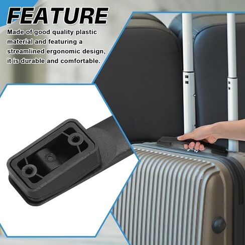 PATIKIL 7.56 Inch Luggage Handle Replacement, Plastic Pull Handle Grip with 4 Screws for Luggage Toolbox Storage Box Case Repair - 5Pcs (Black) in Kuwait