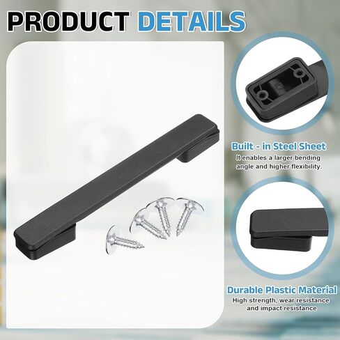 PATIKIL 7.56 Inch Luggage Handle Replacement, Plastic Pull Handle Grip with 4 Screws for Luggage Toolbox Storage Box Case Repair - 5Pcs (Black) in Kuwait