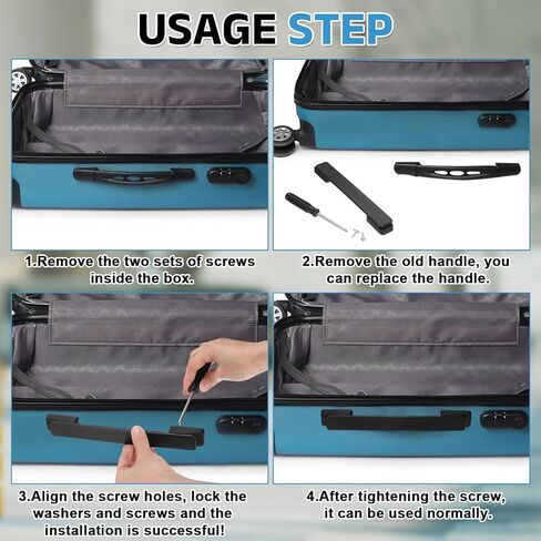 PATIKIL 7.56 Inch Luggage Handle Replacement, Plastic Pull Handle Grip with 4 Screws for Luggage Toolbox Storage Box Case Repair - 5Pcs (Black) in Kuwait