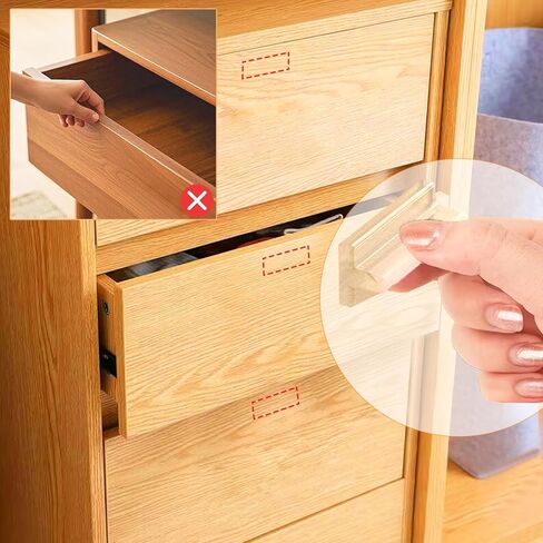 Clear Self-Adhesive Invisible Drawer Pulls, No Drill & Nails Hidden Cabinet Handles, Strong Self-Stick Concealed Transparent Silicone Push Pull Handle for Furniture, Wardrobe, Drawers, Doors (4PCS) in Kuwait
