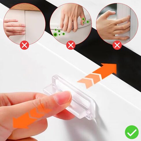 Clear Self-Adhesive Invisible Drawer Pulls, No Drill & Nails Hidden Cabinet Handles, Strong Self-Stick Concealed Transparent Silicone Push Pull Handle for Furniture, Wardrobe, Drawers, Doors (4PCS) in Kuwait