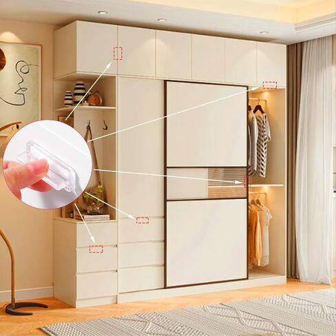 Clear Self-Adhesive Invisible Drawer Pulls, No Drill & Nails Hidden Cabinet Handles, Strong Self-Stick Concealed Transparent Silicone Push Pull Handle for Furniture, Wardrobe, Drawers, Doors (4PCS) in Kuwait