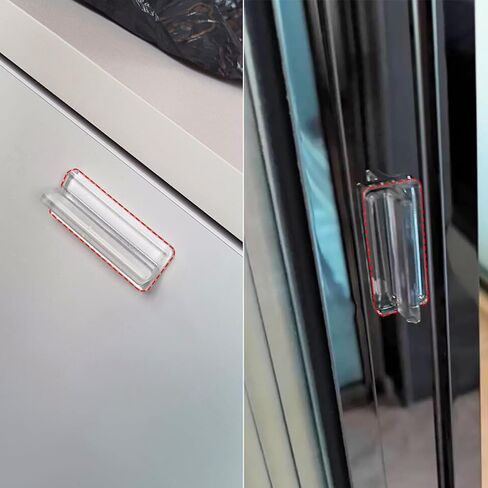 Clear Self-Adhesive Invisible Drawer Pulls, No Drill & Nails Hidden Cabinet Handles, Strong Self-Stick Concealed Transparent Silicone Push Pull Handle for Furniture, Wardrobe, Drawers, Doors (4PCS) in Kuwait