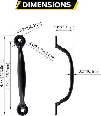 5 Pack Black Cabinet Pulls, 4-7/8 Inch Modern Drawer Pulls, Matte Black Kitchen Cabinet Handles Hardware for Dresser, Cupboards & Bathroom Vanity in Saudi Arabia