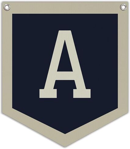 Personalized Baby Gift,Baby Boy Nursery Decor,Initial Pennant，Letter S Banner Flag，Vintage Room Decor Toddler Room Bedroom Playroom Front Door Birthday Christmas Gift，12x14 in in Kuwait