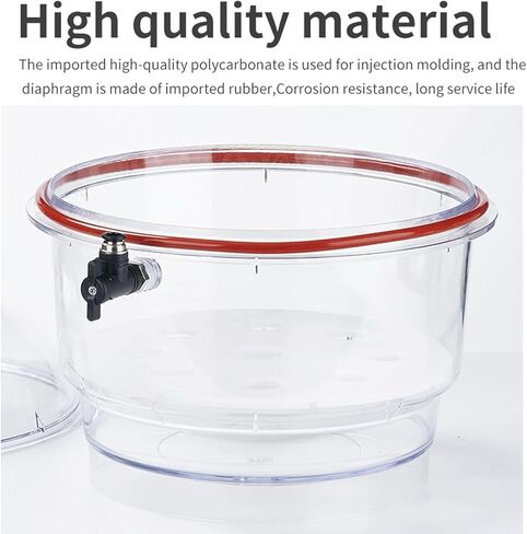 250mm Lab Vacuum Desiccator with Double Valve & Pressure Gauge, -25℃ to 120℃ for Efficient Vacuum Drying & Storage, Ideal for Scientific Research & Laboratory Use in Kuwait