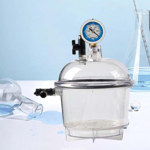 Vacuum Desiccator 150mm, Double Valves Glassware Lab Desiccator Dryer Jar for Laboratory Experiments, 5.91inch Base in Saudi Arabia