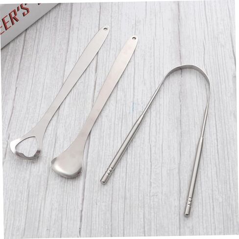 VALICLUD Set 3pcs Stainless Steel Scrapers Oral for Boys and Girls Adults Easy to Use Clean Bad Breath in Saudi Arabia