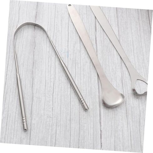VALICLUD Set 3pcs Stainless Steel Scrapers Oral for Boys and Girls Adults Easy to Use Clean Bad Breath in Saudi Arabia