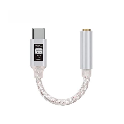 JCALLY JM20MAX USB-C to 3.5mm Audio Adapter Upgraded 195mW Dongle DAC for Headphone Dual Chips with CS43131 + SGM8262, DSD256, 32bit/384kHz, Type C Cable Wire Amplifier for iPhone, Android & More in Kuwait