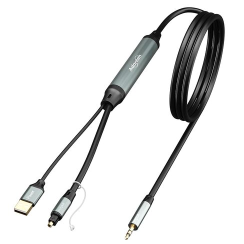 Adoreen Unidirectional 1/8" 3.5mm AUX Input to SPDIF/Toslink Output Optical Adapter Cable 4 Ft, Analog to Digital Audio Converter for Laptop PC Projector Gaming Consoles to Soundbar Amplifier in Saudi Arabia
