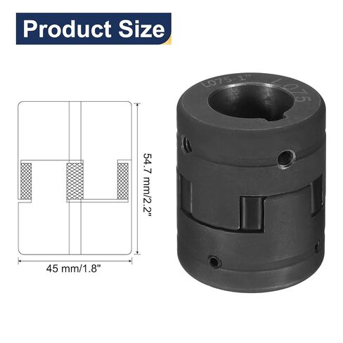 uxcell 2 Pcs 3/4" to 1" L075 Flexible 3-Piece L-Jaw Coupling Coupler Set & Buna-N NBR Rubber Spider for Log Splitter Hybrid Equipment in Saudi Arabia