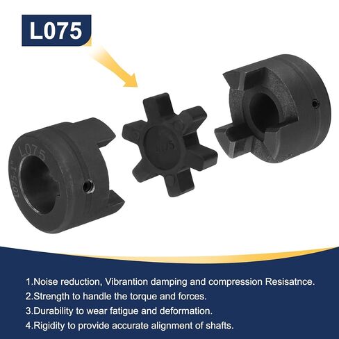uxcell 2 Pcs 3/4" to 1" L075 Flexible 3-Piece L-Jaw Coupling Coupler Set & Buna-N NBR Rubber Spider for Log Splitter Hybrid Equipment in Saudi Arabia