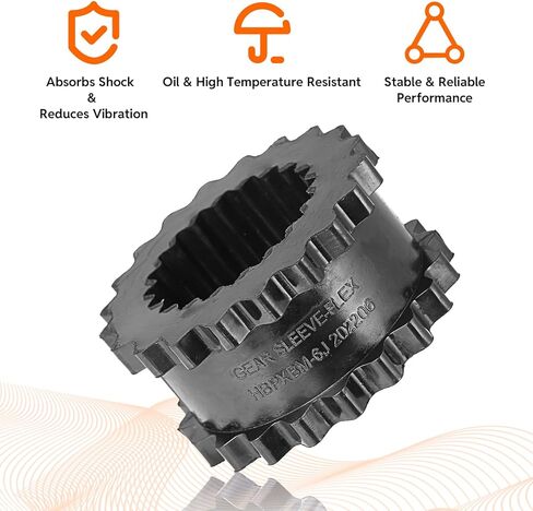 6JE أكمام مطاطية من المطاط الصناعي لـ S-Flex Sure Flex Gear Sleeve Atlas Copco، Ingersoll Rand، 3.75 بوصة OD، 1.875 بوصة طول المطاط الصناعي، عزم دوران 450 بوصة، 6000 دورة في الدقيقة كم مقرنة مرنة in Kuwait