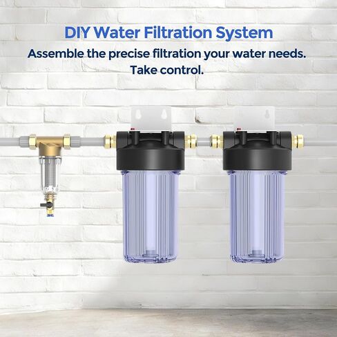 Whole House Water Filter Housing (WH-C10HD), 10" x 4.5" Sediment etc Filter Universal Housing, Pre-Filtration System for Well and City Water, 1" NPT Port, Pressure Release(Clear Housing) in Saudi Arabia