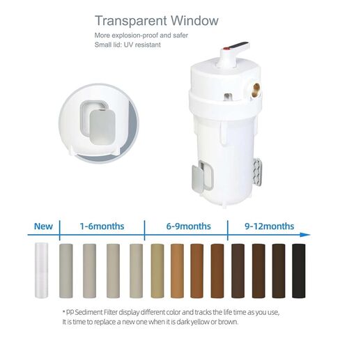 Geekpure 10-Inch Whole House Big Water Filter Housing-Fit for 4.5"x10"Filters -1 Inch NPT Brass Port with Clear Bottom Viewing Window and 4 Working Positions- Filter, Bypass, Backwash, Stop in Saudi Arabia