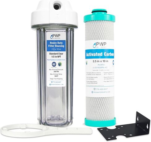 RV Water Filter System with Activated Carbon Filter 2.5X10 1/2" NPT Ports Replaces FRE-10H OEM in Kuwait