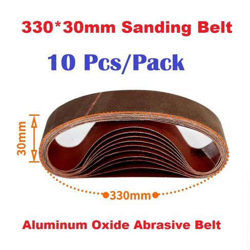 30mm X 330mm Sanding Belts, 10Pcs 1000Grit Aluminum Oxide Grinding Abrasive Belts for Belt Sander, Used for Wood & Metal Polishing Surface Finishing in Kuwait