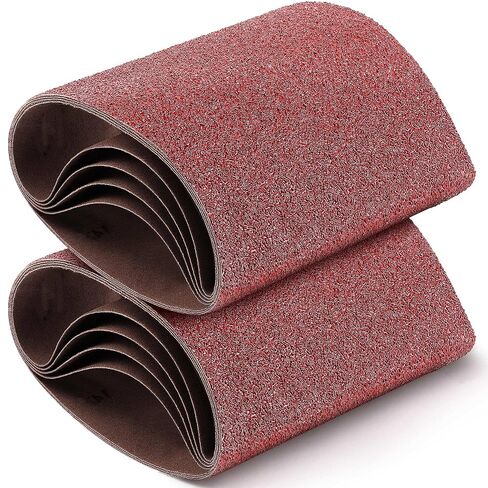 Demissle 10 Pack 8 x 19 Inch Floor Sanding Belt 24/36/60/80/120 Grit Heavy Duty Aluminum Oxide Cloth Sanding Belts Drum Floor Sander Sandpaper for Commercial and Residential Flooring Furniture in Saudi Arabia