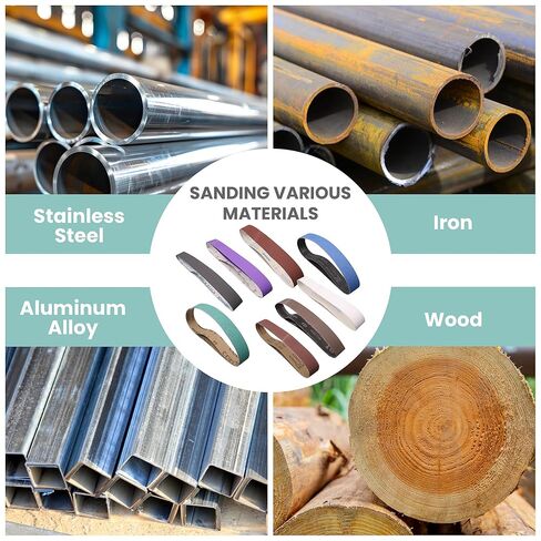 مجموعة أحزمة صنفرة 1-1/2 × 30، 16 حزمة أحزمة تلميع مقاس 1.5 × 30 بوصة 40-1000 حبيبة، أحزمة صنفرة تلميع أنبوب الأنابيب لتشغيل المعادن وإزالة اللحام in Saudi Arabia