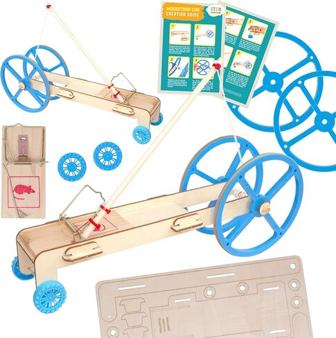 Mousetrap Car Kit 10 Pack - مشاريع STEM للأطفال الذين تتراوح أعمارهم بين 8 و 14 عامًا ، مجموعة سيارات الفيزياء DIY للفصول الدراسية ، المدرسة المنزلية ، معرض العلوم ، الأنشطة الجماعية in Kuwait